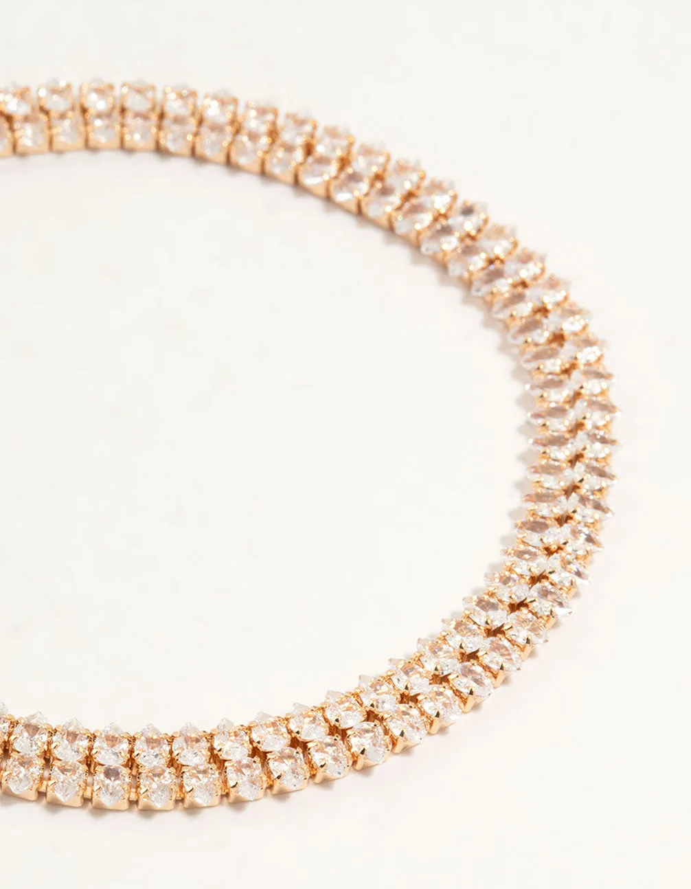 Gold Fine Marquise Cubic Zirconia Layered Tennis Bracelet sold by lovisa product image thumbnail 2