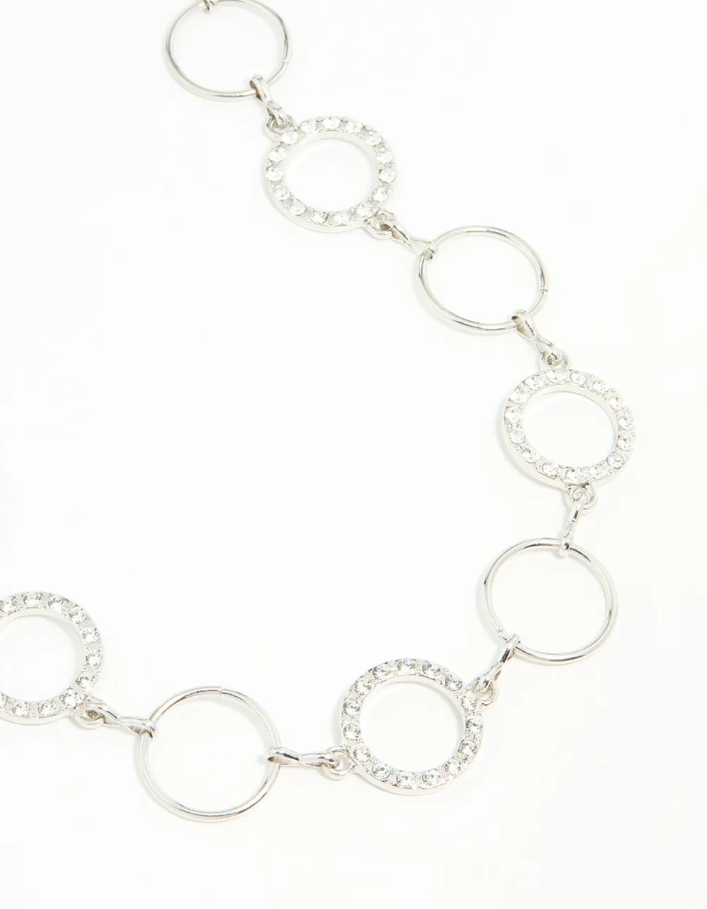 Silver Diamante & Plain Circle Belt sold by lovisa
