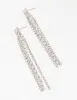 Silver Diamante Baguette Cupchain Drop Earrings sold by lovisa