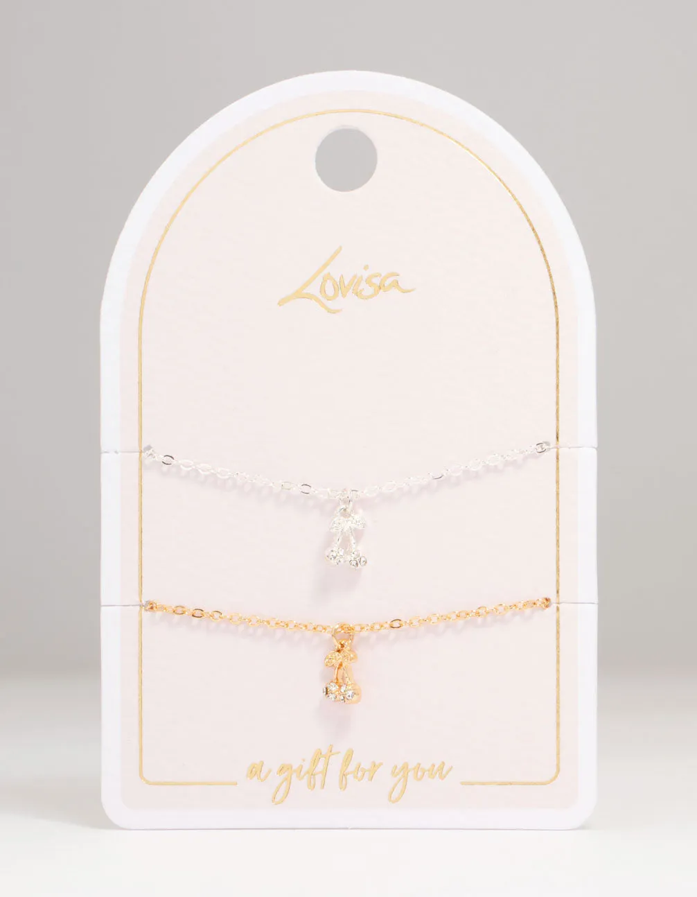 Mixed Metal Diamante Cherry Bracelets 2-Pack sold by lovisa product image thumbnail 2