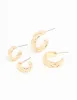 Gold Braided Mixed Size Hoop Earrings 2-Pack sold by lovisa