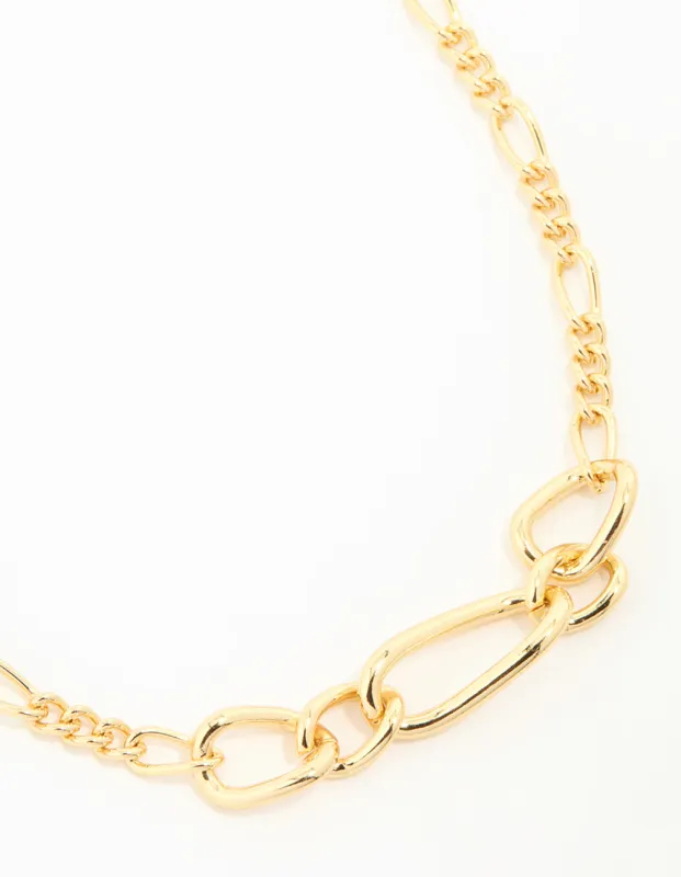 Gold Mixed Link Chunky Necklace sold by lovisa