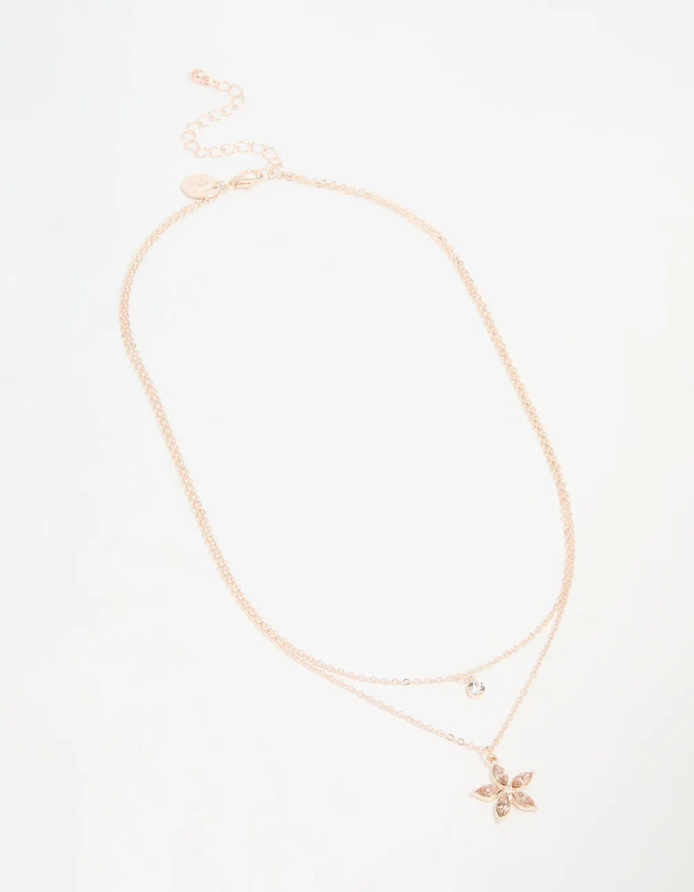 Rose Gold Diamante Flower Layered Necklace sold by lovisa product image thumbnail 2