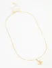 Gold Plated Cubic Zirconia Asymmetrical Butterfly Pendant Necklace sold by lovisa