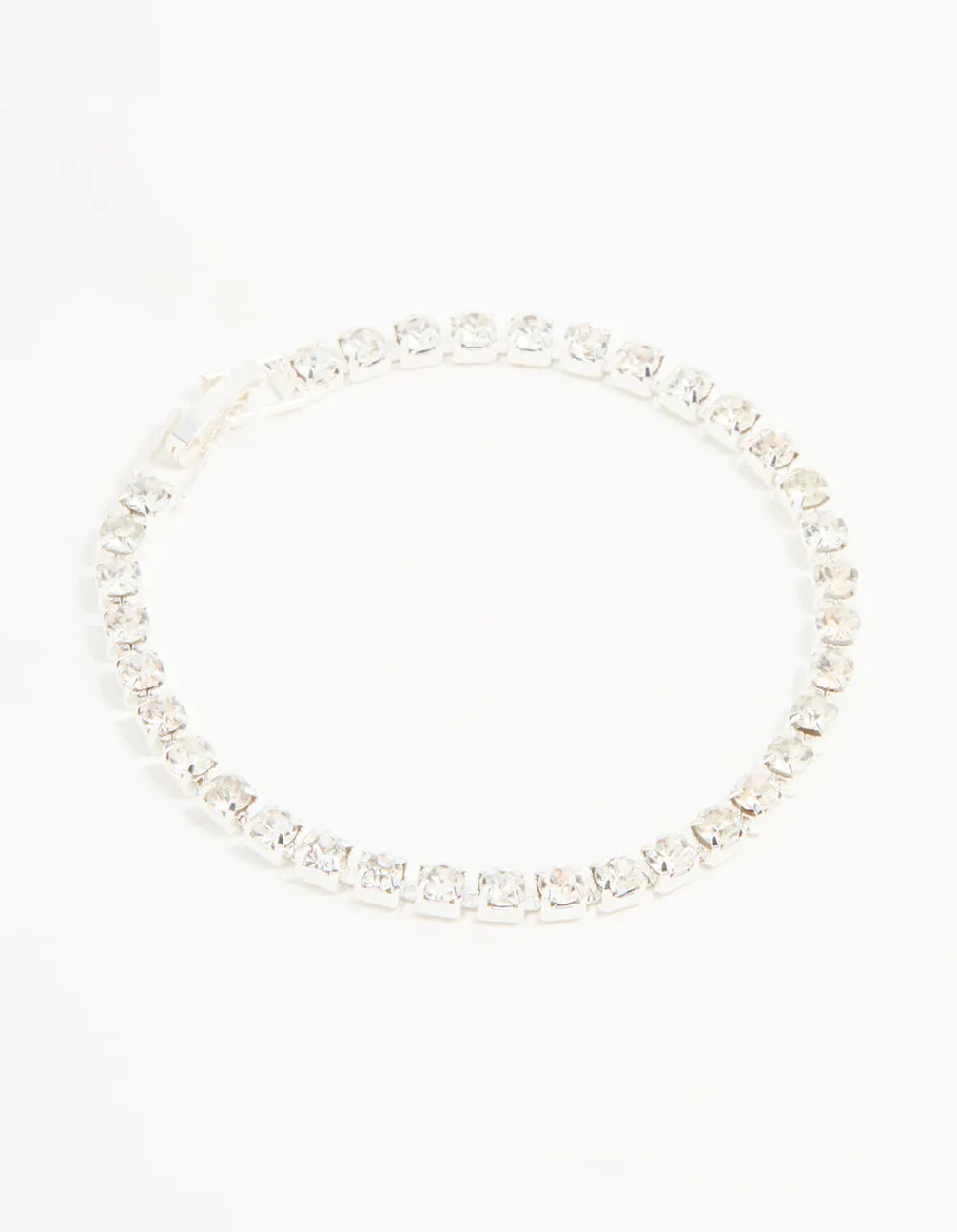 Silver Diamante Tennis Bracelet sold by lovisa