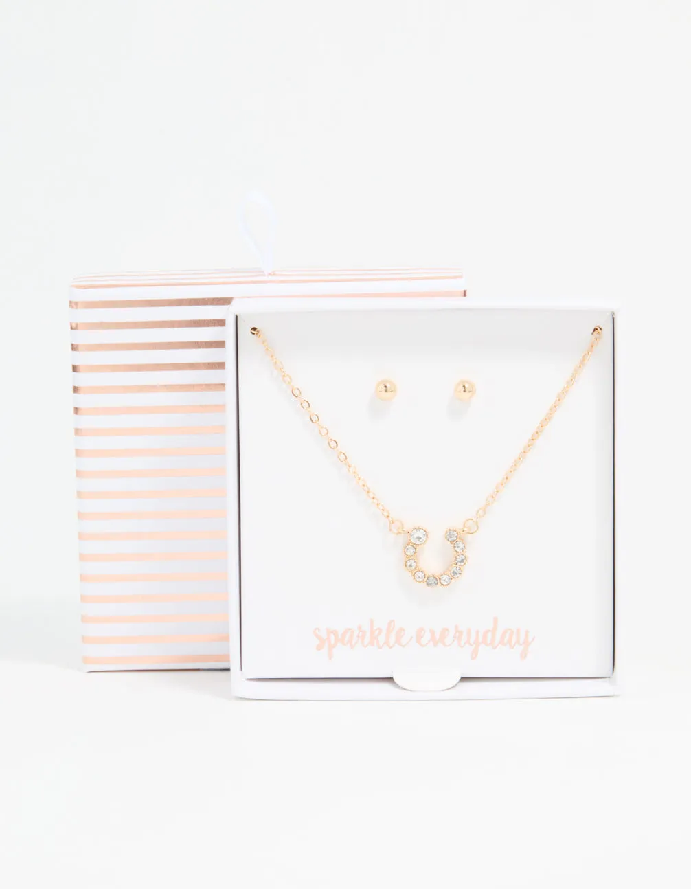 Gold Diamante Circle Necklace & Stud Earrings Set sold by lovisa product image thumbnail 3