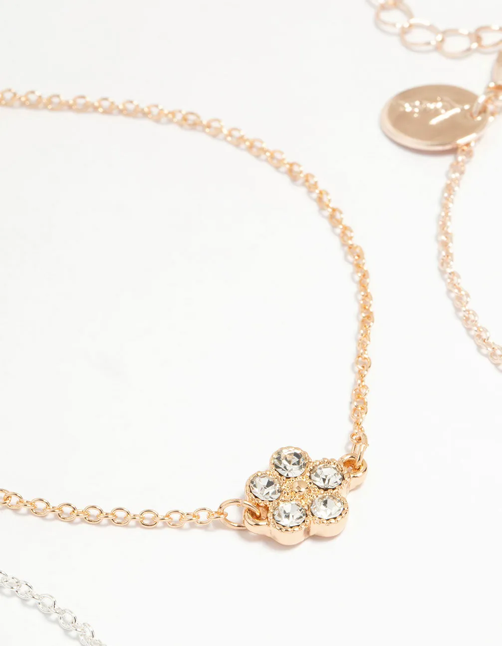 Mixed Metals Diamante Flower Bracelets 3-Pack sold by lovisa product image thumbnail 3