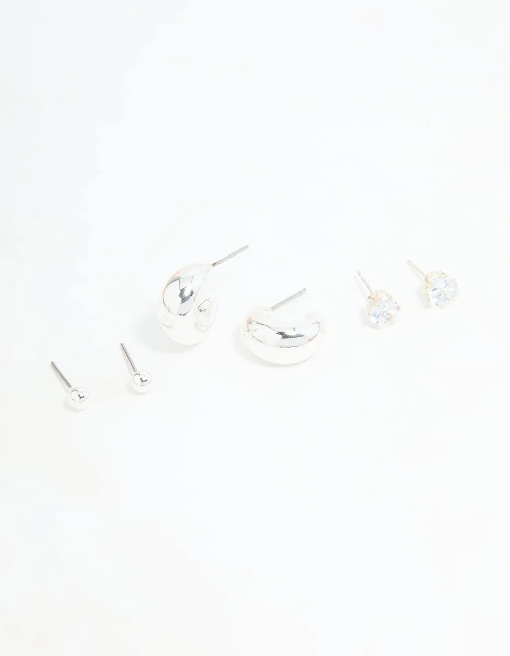 Silver Diamante Teardrop Stud & Drop Earrings Pack sold by lovisa