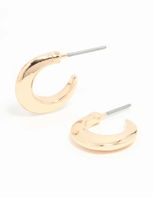 Gold Mini Hoop Earrings sold by lovisa