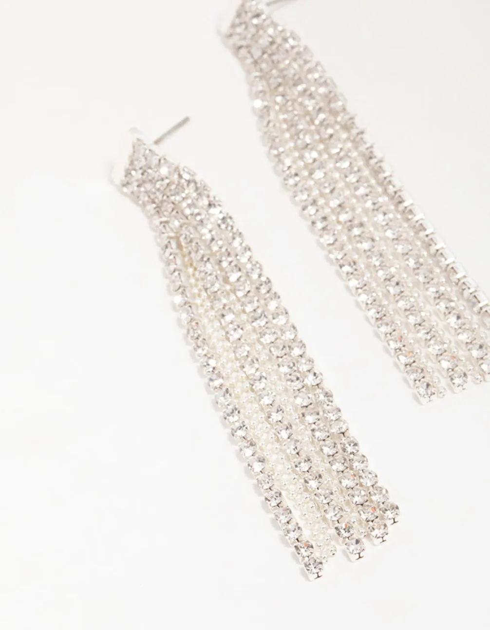 Silver Diamante Chain Tassel Drop Earrings sold by lovisa product image thumbnail 2
