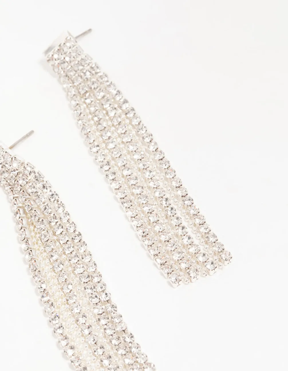 Silver Diamante Chain Tassel Drop Earrings sold by lovisa product image thumbnail 3