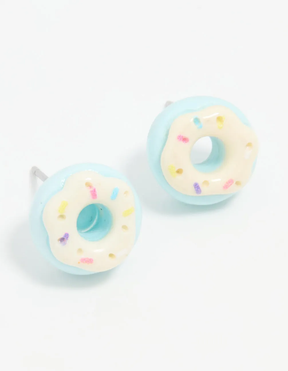 Silver Blue Donut Stud Earrings sold by lovisa