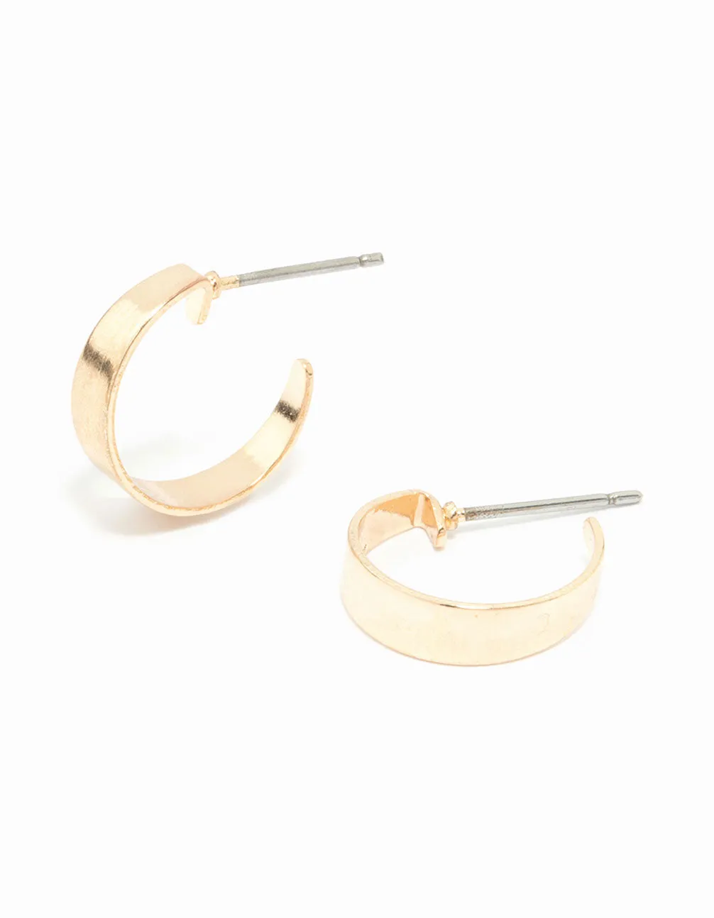 Gold Smooth Huggie Earrings sold by lovisa