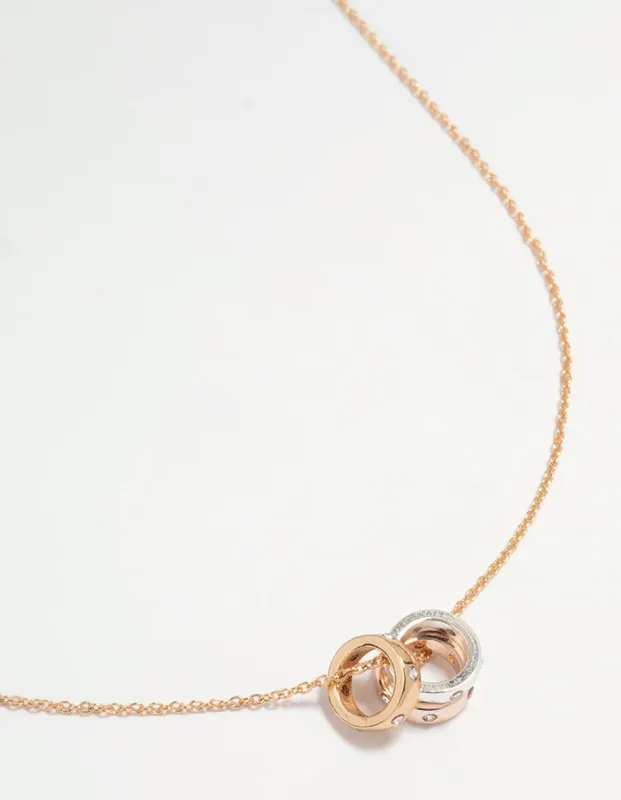 Mixed Metal Diamante Rondell Necklace sold by lovisa