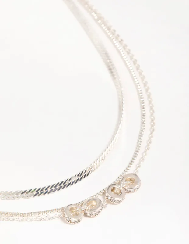 Silver Rondell Chain Layered Necklace sold by lovisa