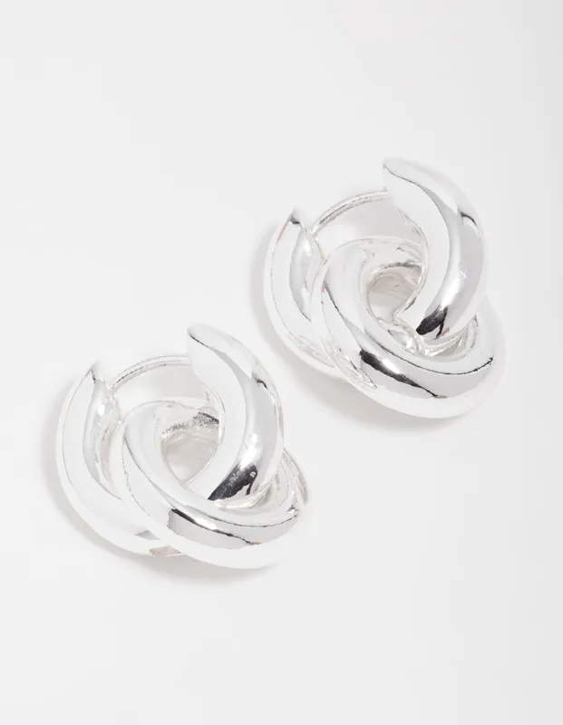 Silver Small Double Hoop Earrings sold by lovisa