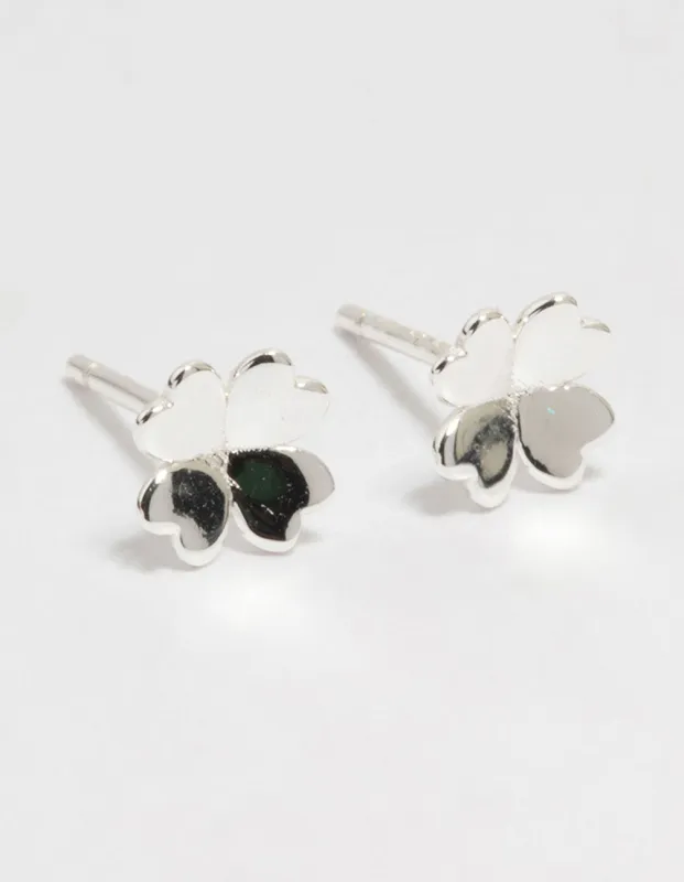 Sterling Silver Clean Clover Stud Earrings sold by lovisa