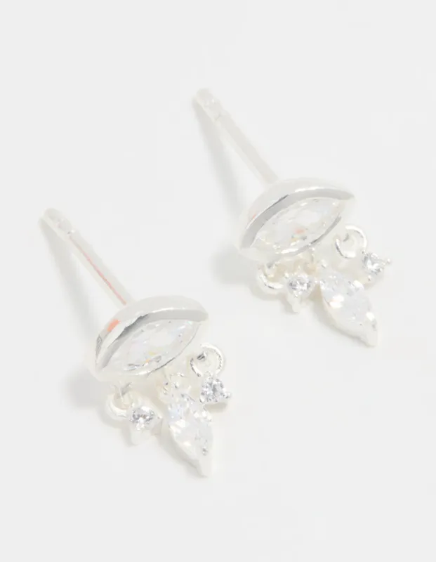Sterling Silver Cubic Zirconia Evil Eye Drop Stud Earrings sold by lovisa