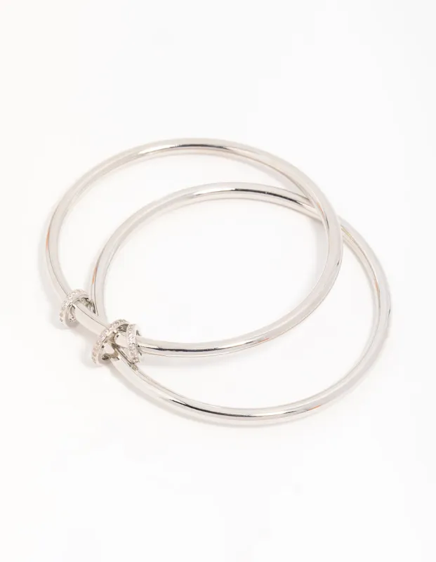 Silver Cubic Zirconia Layered Rondell Bangle sold by lovisa