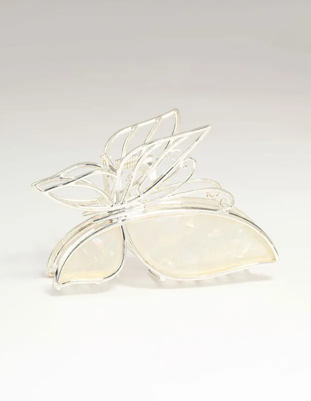 Silver Acrylic Butterfly Claw Clip sold by lovisa