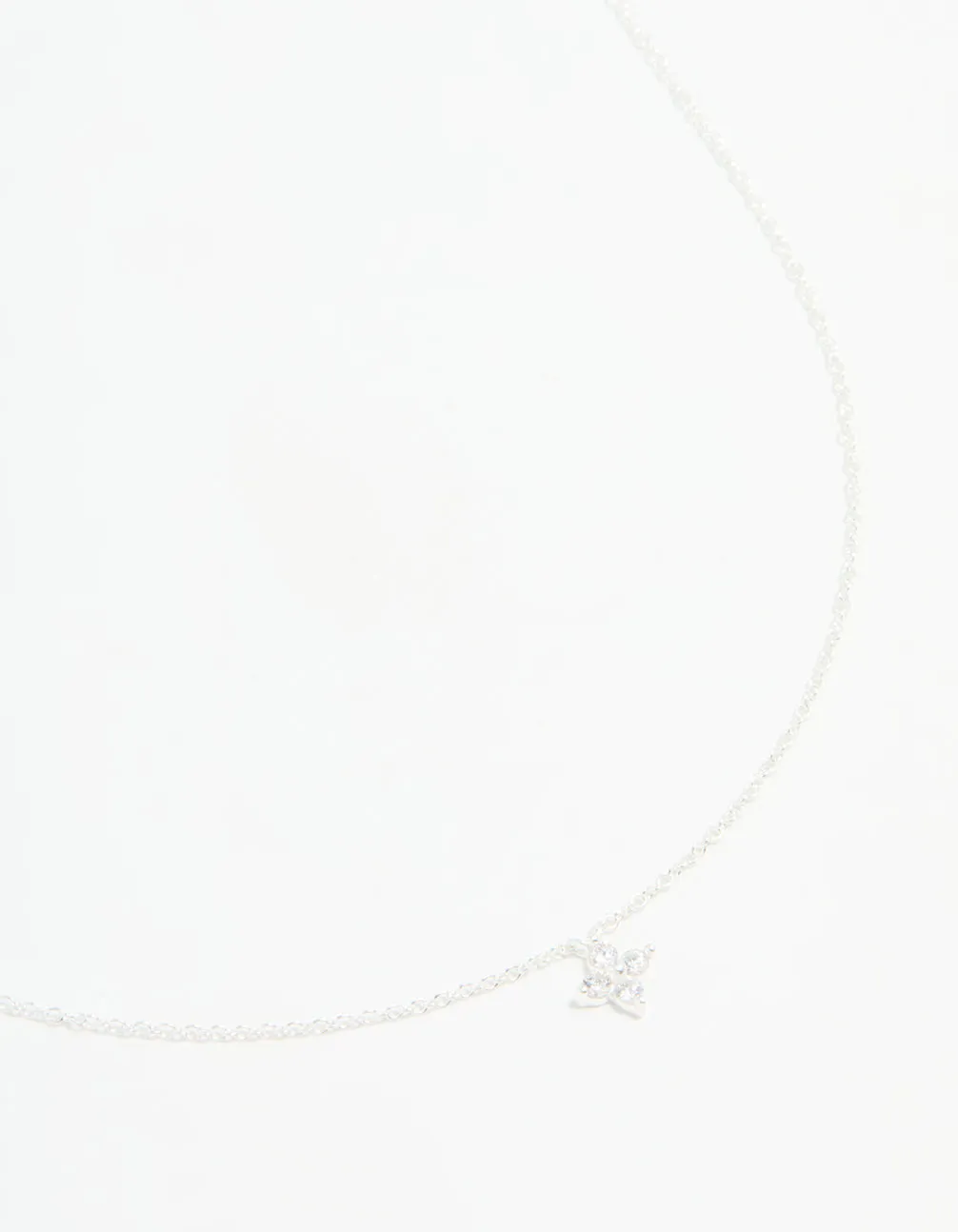 Sterling Silver Cubic Zirconia Micro Flower Pendant Necklace sold by lovisa