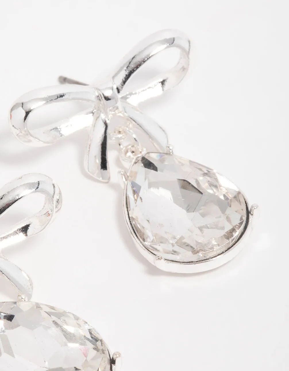 Silver Diamante Bow Drop Earrings sold by lovisa product image thumbnail 5