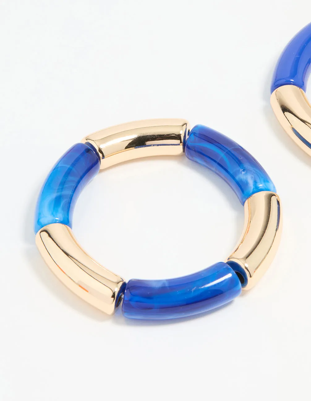 Gold Blue Acrylic Stretch Bangles 2-Pack sold by lovisa product image thumbnail 2