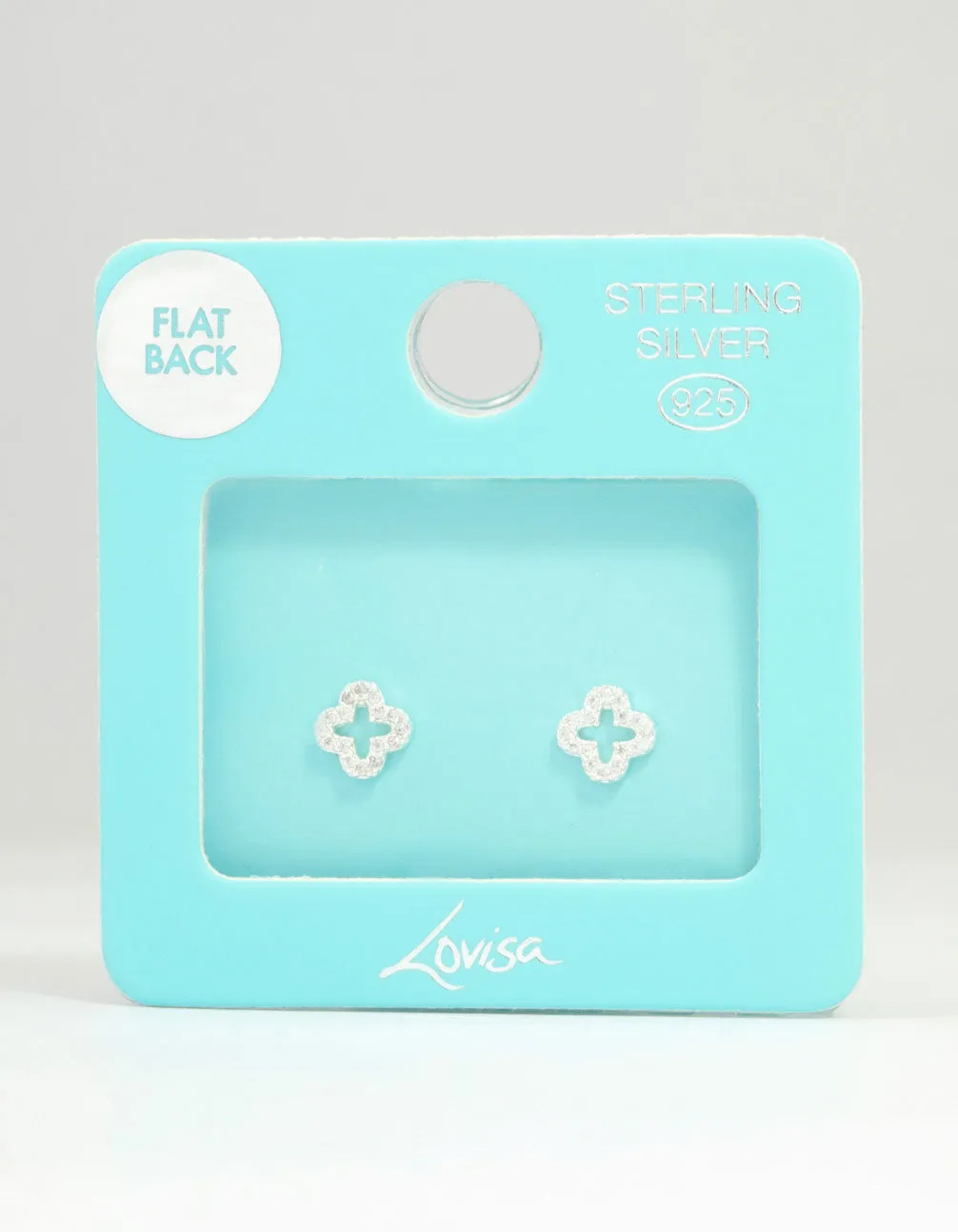 Sterling Silver Cubic Zirconia Hollow Pave Flower Stud Earrings sold by lovisa product image thumbnail 3