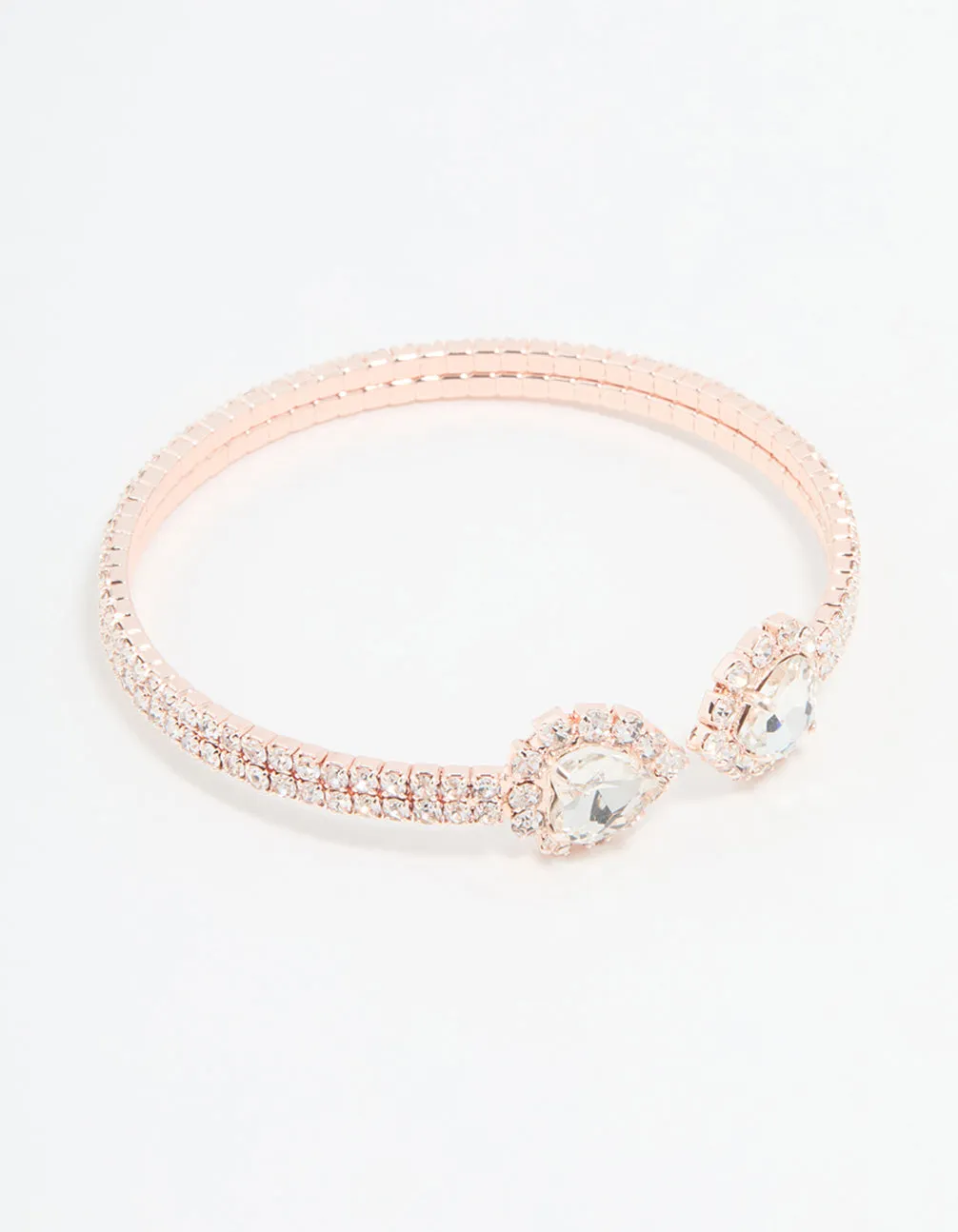 Rose Gold Diamante Wrist Cuff sold by lovisa