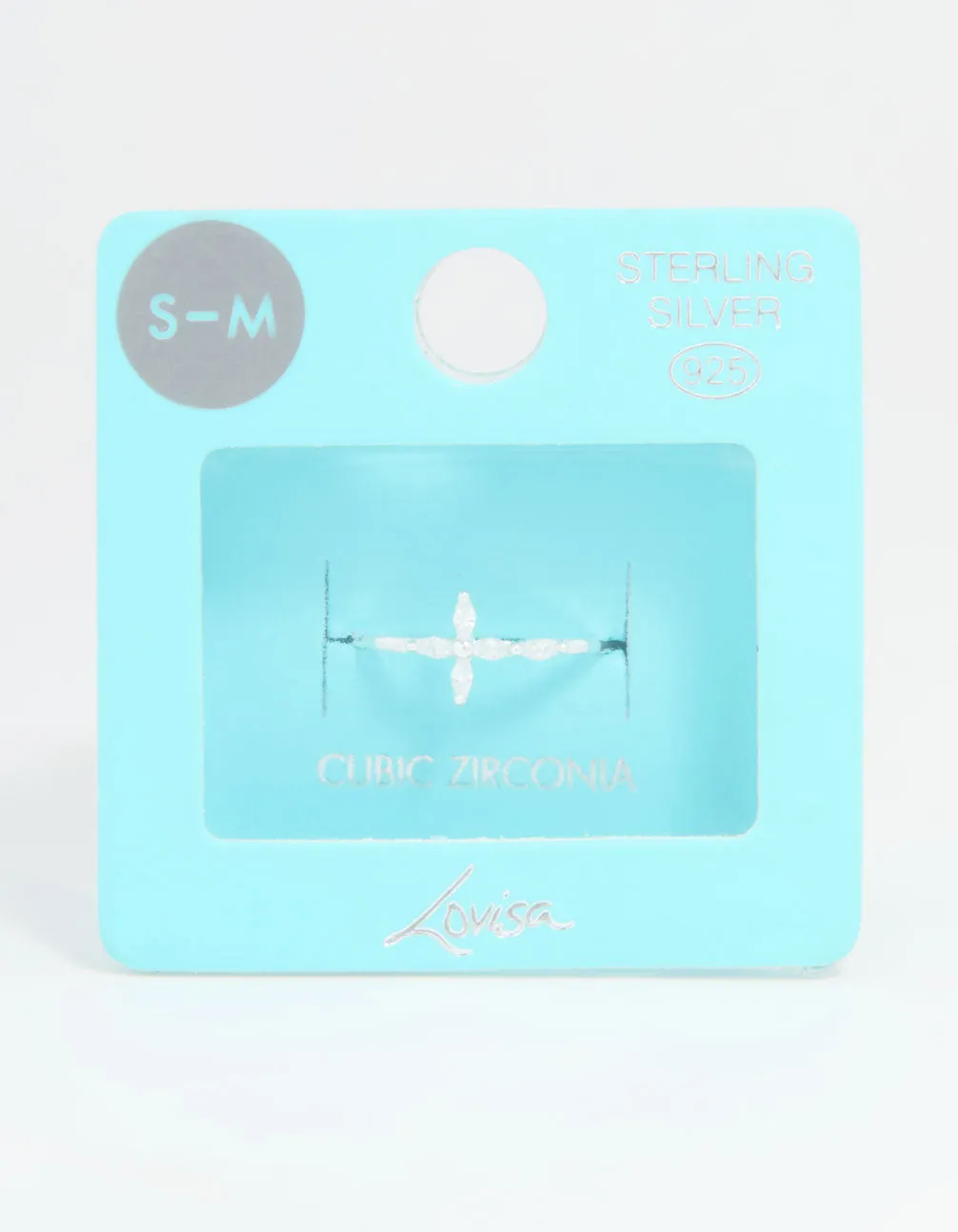 Sterling Silver Cubic Zirconia Marquise Cross Ring sold by lovisa product image thumbnail 3