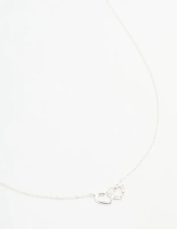 Sterling Silver Heart Link Necklace sold by lovisa