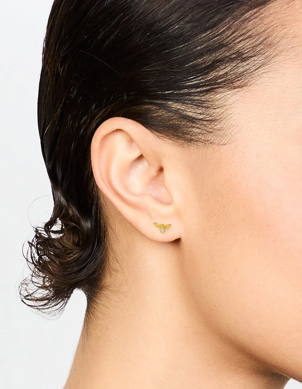 Gold Plated Sterling Silver Cubic Zirconia Bee Stud Earrings sold by lovisa product image thumbnail 2