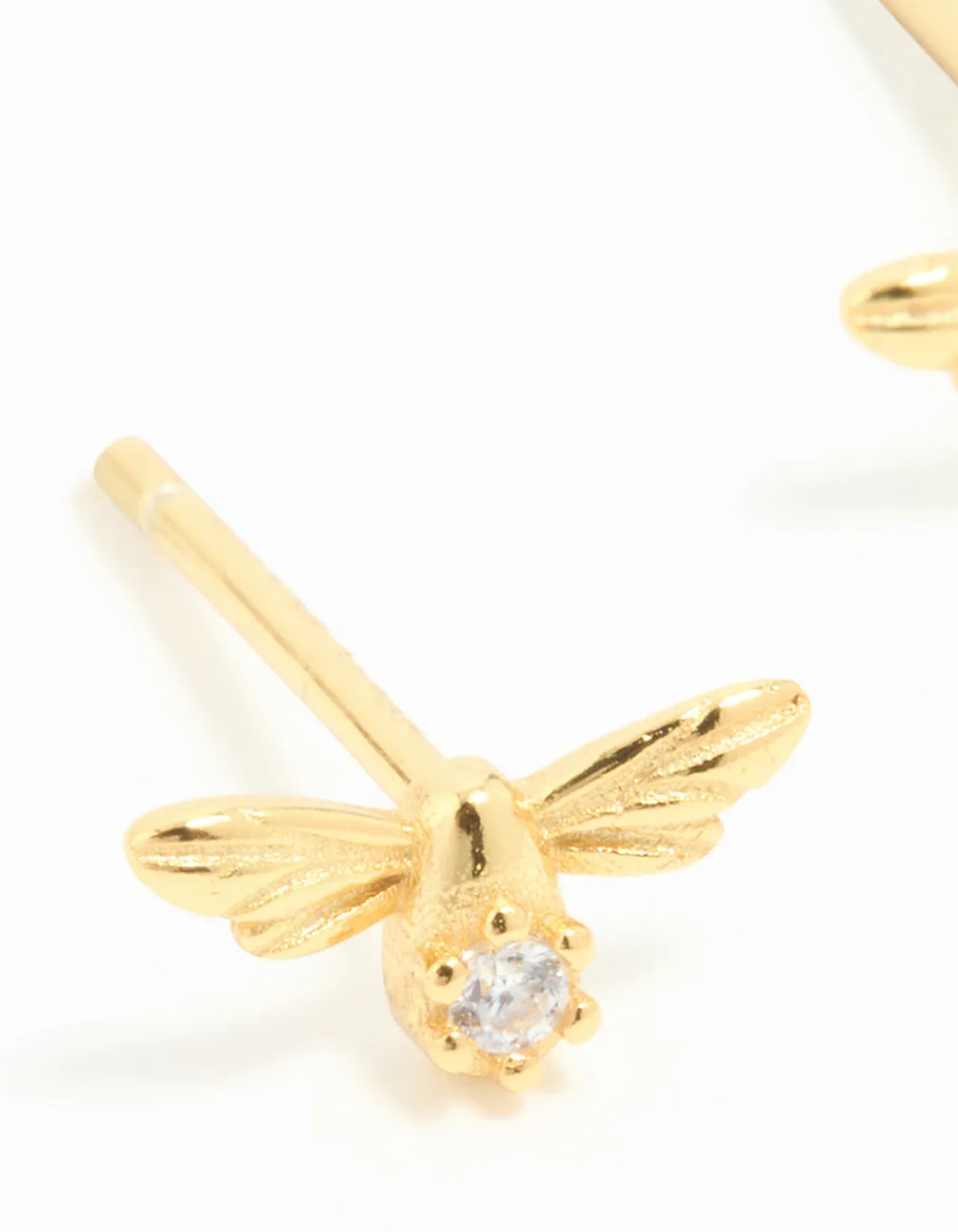 Gold Plated Sterling Silver Cubic Zirconia Bee Stud Earrings sold by lovisa product image thumbnail 4