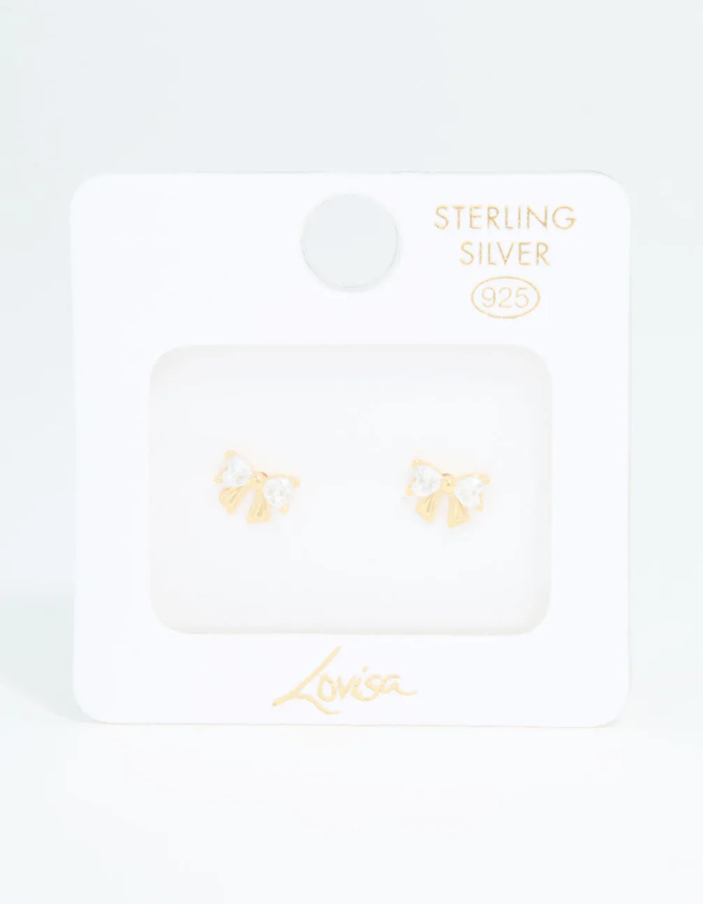Gold Plated Sterling Silver Cubic Zirconia Bow Stud Earrings sold by lovisa product image thumbnail 5