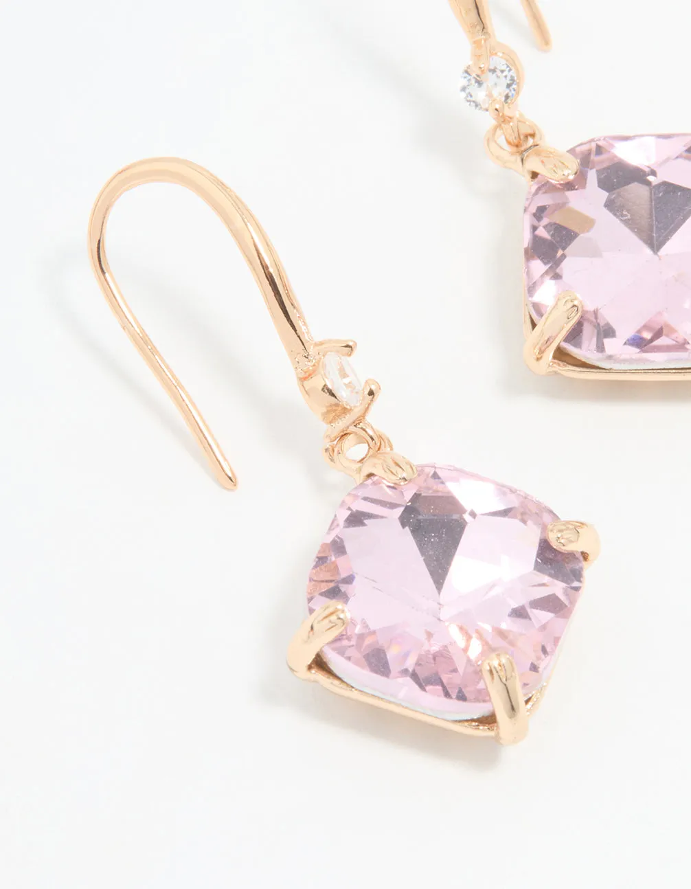 Rose Gold Pink Stone Drop Earrings sold by lovisa product image thumbnail 2
