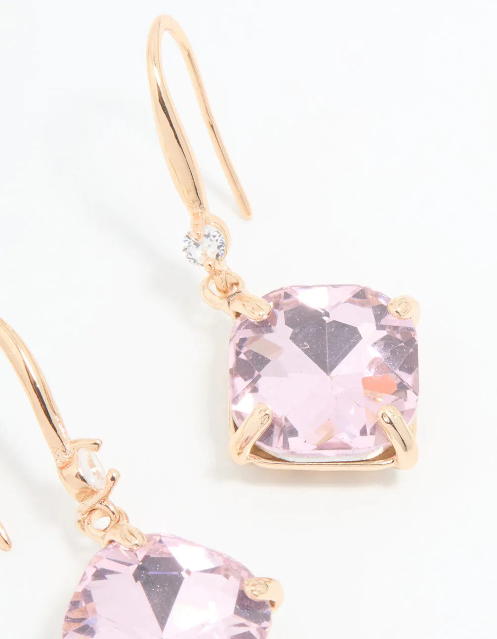 Rose Gold Pink Stone Drop Earrings sold by lovisa product image thumbnail 3