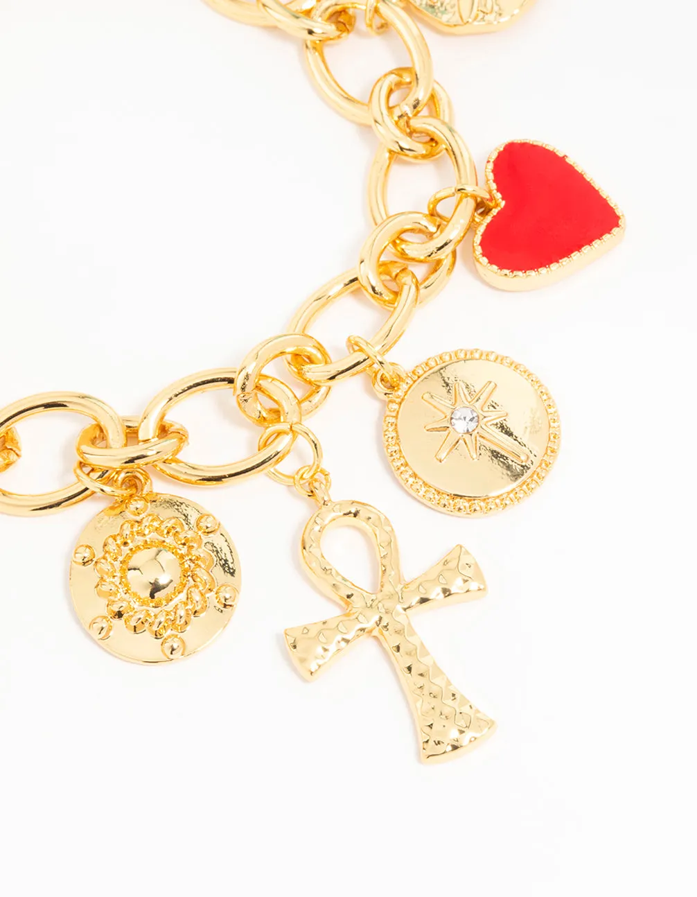 Gold Chunky Cross Charm Bracelet sold by lovisa product image thumbnail 2