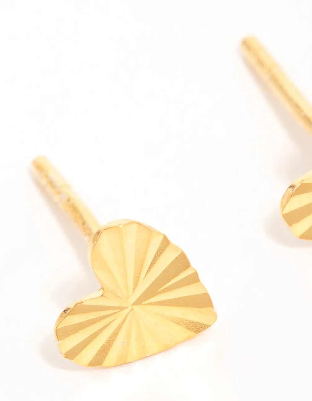 Gold Plated Sterling Silver Ribbed Heart Stud Earrings sold by lovisa product image thumbnail 2