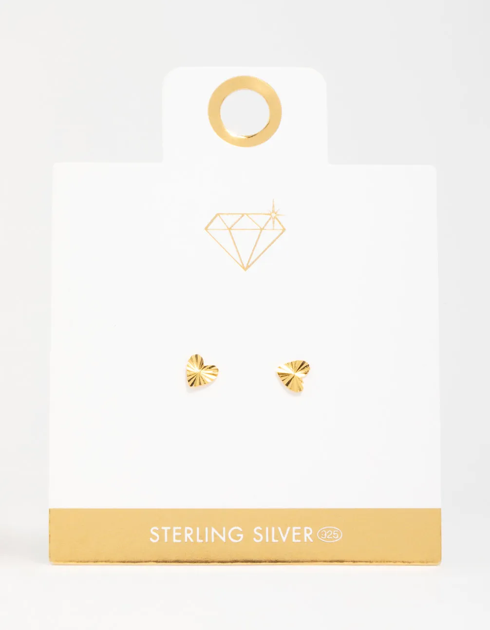 Gold Plated Sterling Silver Ribbed Heart Stud Earrings sold by lovisa product image thumbnail 3