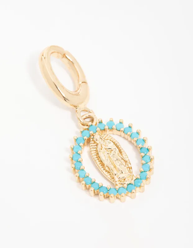 Gold Plated  Cubic Zirconia Mary Charm sold by lovisa