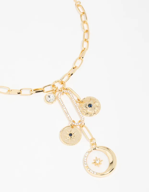 Gold  Triple Coin Heart Necklace sold by lovisa