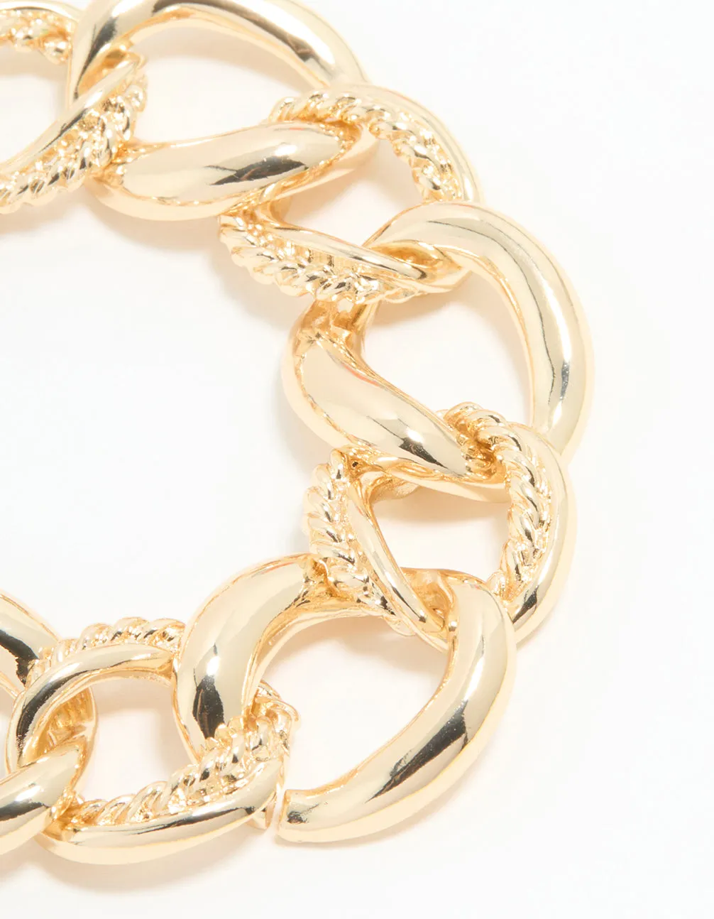Gold Twisted Curb T & O Bracelet sold by lovisa product image thumbnail 2