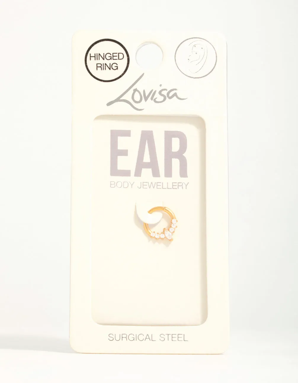 Gold Plated Surgical Steel Diamante Crown Ear Clicker sold by lovisa product image thumbnail 3