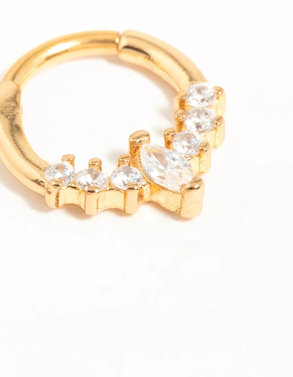 Gold Plated Surgical Steel Diamante Crown Ear Clicker sold by lovisa product image thumbnail 2