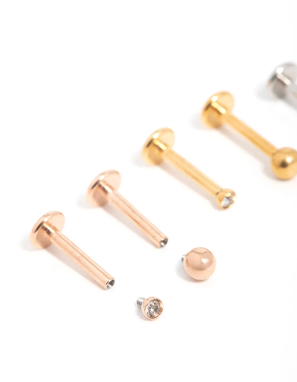 Mixed Finish Surgical Steel Small Ball Flat Back Studs 3-Pack sold by lovisa product image thumbnail 2