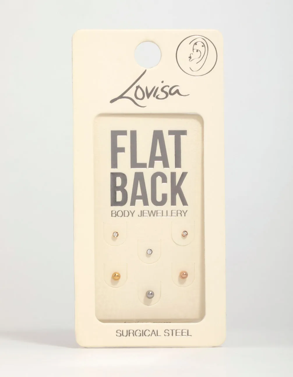 Mixed Finish Surgical Steel Small Ball Flat Back Studs 3-Pack sold by lovisa product image thumbnail 3