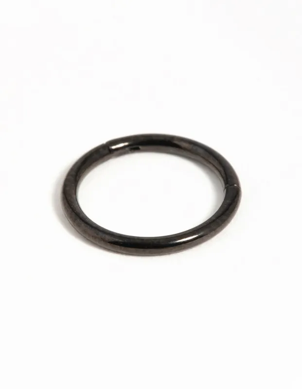 Black Coated Metal Surgical Steel Black Ear Clicker sold by lovisa