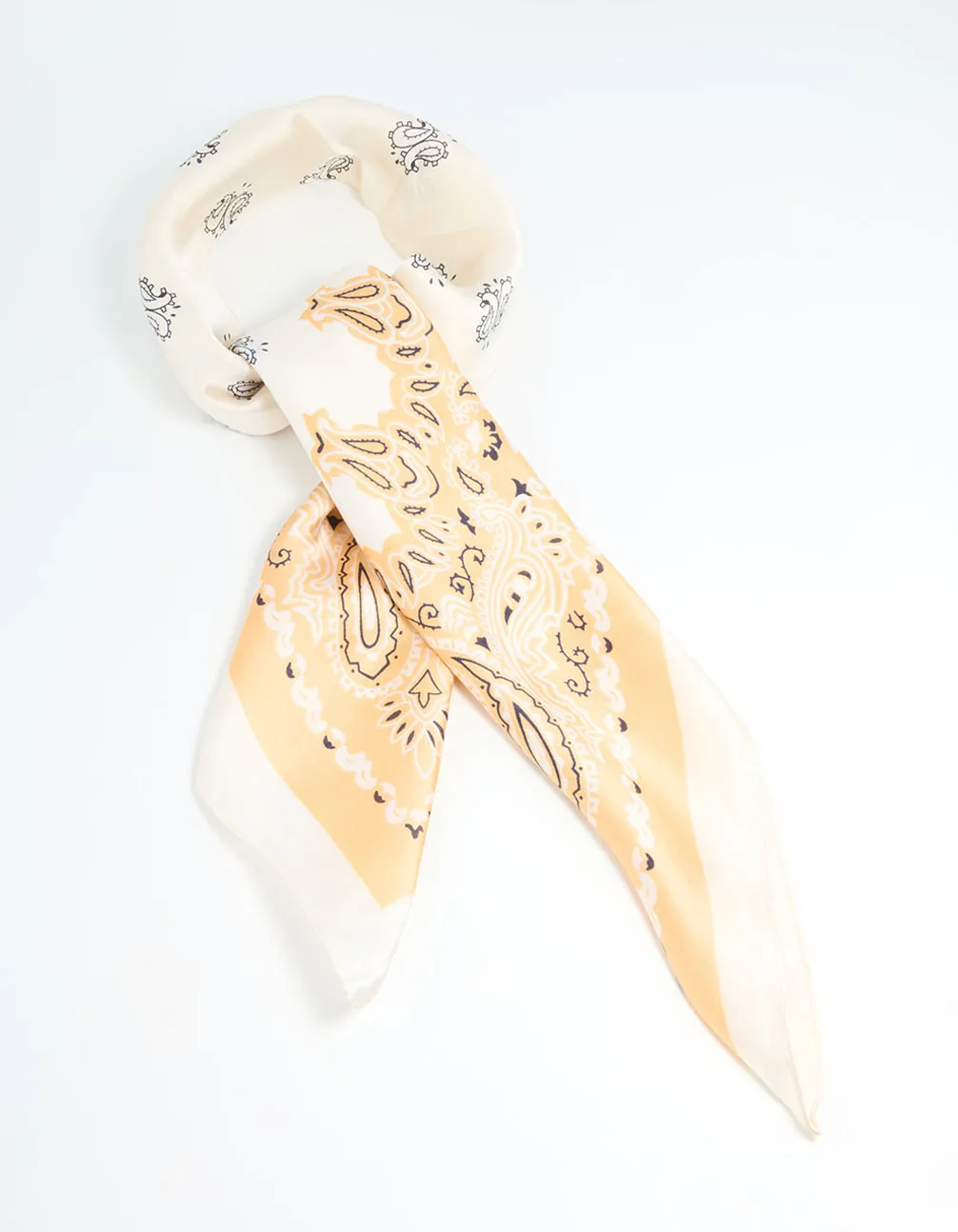 White Fabric Western Print Scarf sold by lovisa