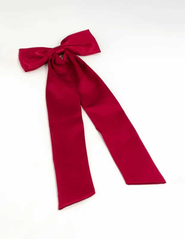 Red Fabric Statement Bow Hair Clip sold by lovisa