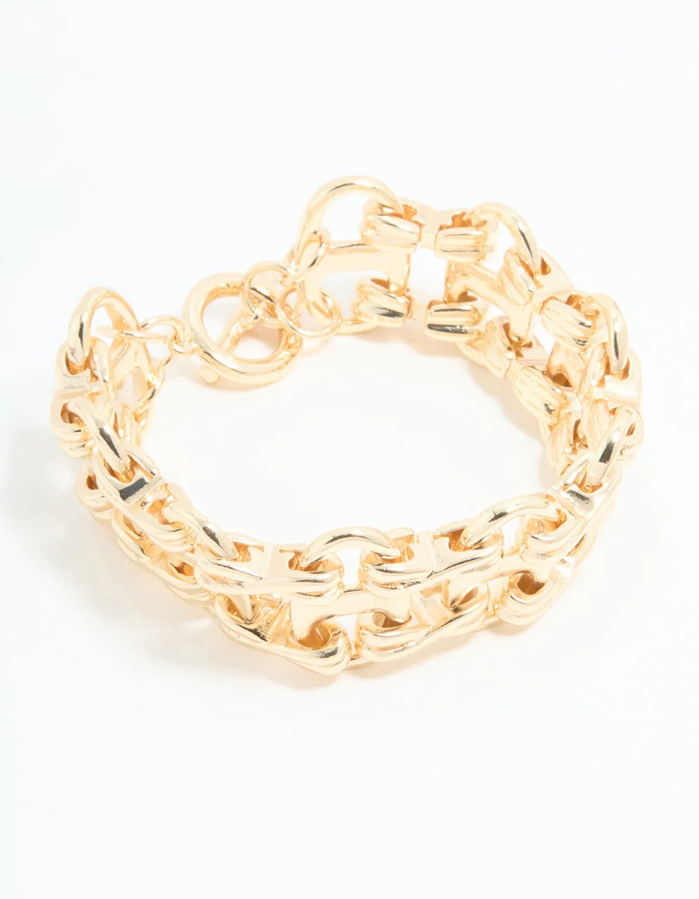 Gold Mariner Ladder T & O Bracelet sold by lovisa